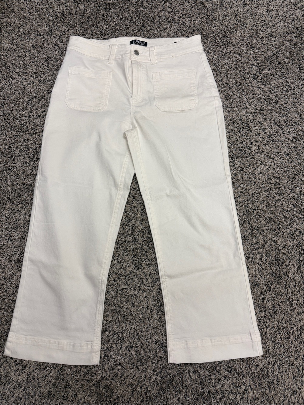 Buffalo David Bitton White Straight-Leg Jeans